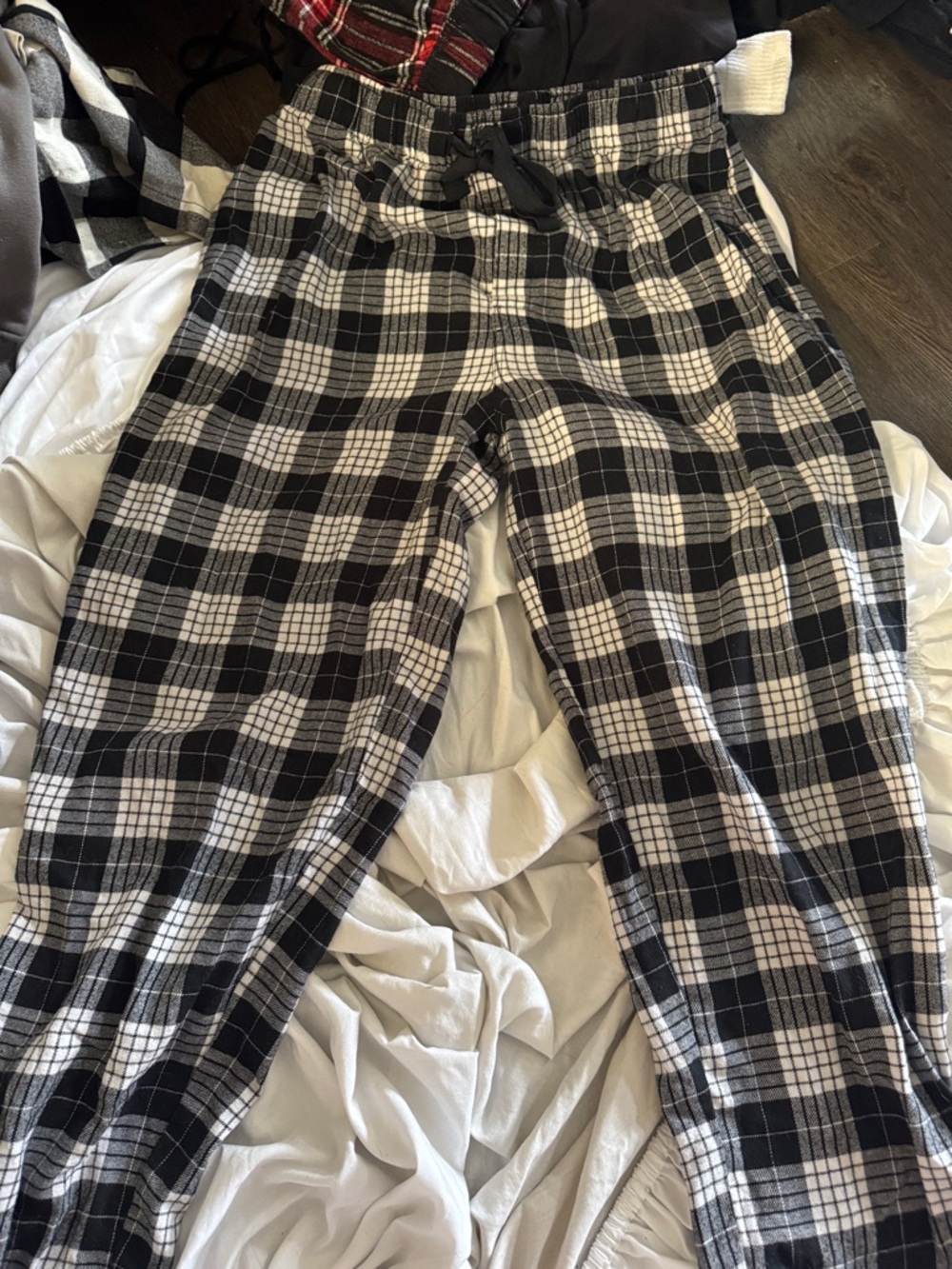 Fruit of the Loom Black and White Plaid Jogger Pants
